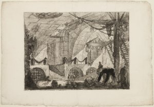 Der Sägebock, Platte 12 aus Imaginäre Gefängnisse von Giovanni Battista Piranesi