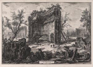 Ansicht der Überreste der Gebäude im zweiten Stock der Thermen des Titus, aus Ansichten von Rom von Giovanni Battista Piranesi
