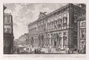 Ansicht des Palazzo auf dem Quirinal für den Sekretär der Briefe und den Heiligen Rat, aus Vedute di Roma von Giovanni Battista Piranesi