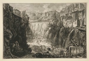 Ansicht des Großen Wasserfalls in Tivoli, aus Vedute di Roma