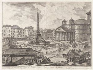 Ansicht der Piazza della Rotonda (mit dem Pantheon im Hintergrund), aus Vedute di Roma (Ansichten von Rom) von Giovanni Battista Piranesi