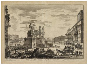 Veduta della Piazza di Monte Cavallo (del Quirinale) von Giovanni Battista Piranesi