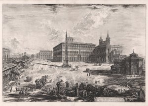 Ansicht des Platzes und der Basilika von San Giovanni in Laterano, aus Vedute di Roma (Ansichten von Rom)