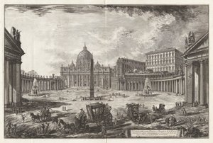 Ansicht des großen Platzes und der Basilika von Sankt Peter von Giovanni Battista Piranesi