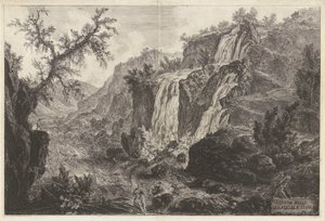 Ansicht der kleinen Wasserfälle in Tivoli, aus Vedute di Roma von Giovanni Battista Piranesi