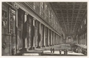 Innenansicht der Basilika Santa Maria Maggiore, aus „Ansichten von Rom“ von Giovanni Battista Piranesi