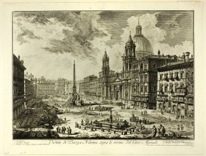 Blick auf die Piazza Navona über den Ruinen des Circus von Domitian, aus Ansichten von Rom von Giovanni Battista Piranesi