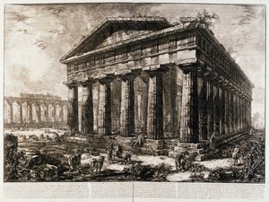 Blick auf den Tempel des Neptun in Paestum von Giovanni Battista Piranesi