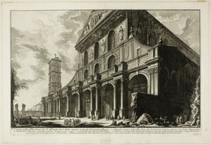 Ansicht der Basilika S. Paolo fuori delle Mura [St. Paul vor den Mauern], erbaut von Konstantin dem Großen, aus Ansichten von Rom von Giovanni Battista Piranesi