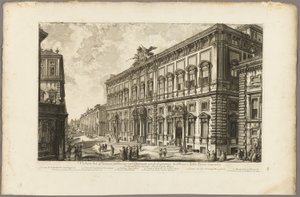 Ansicht des Palazzo della Consulta auf dem Quirinal, der das päpstliche Sekretariat beherbergt, aus Ansichten von Rom von Giovanni Battista Piranesi