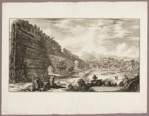 Ansicht der Überreste des Prätorianerforts [die Poecile], Hadrians Villa, Tivoli, aus Ansichten von Rom von Giovanni Battista Piranesi