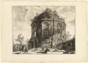 Ansicht des sogenannten Tempio della Tosse (Tempel des Hustens) an der Via Tiburtina eine Meile von Tivoli entfernt, aus Ansichten von Rom von Giovanni Battista Piranesi