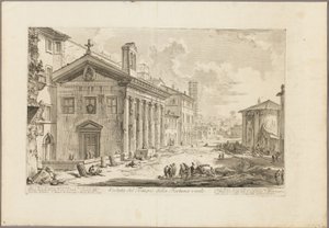 Ansicht des Tempels der Fortuna Virilis. Jetzt die armenische Kirche S. Maria Egizziaca, aus Ansichten von Rom von Giovanni Battista Piranesi