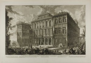 Ansicht des Palastes der berühmten Familie Barberini auf dem Quirinalshügel, entworfen von Cavaliere Bernini, aus Ansichten von Rom von Giovanni Battista Piranesi