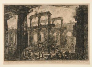Ansicht der Überreste der Cella des Neptuntempels von Giovanni Battista Piranesi