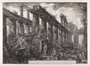 Vue des restes de la celle du Temple de Neptune von Giovanni Battista Piranesi