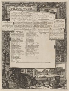 Katalog der bisher veröffentlichten Werke von Gio Battista Piranesi