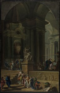 Ein allegorisches Denkmal für Sir Isaac Newton von Giovanni Battista Pittoni