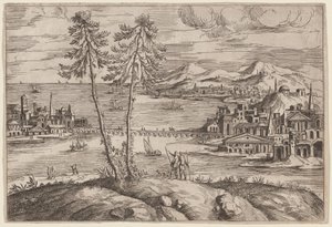 Landschaft mit zwei Bäumen von Giovanni Battista Pittoni
