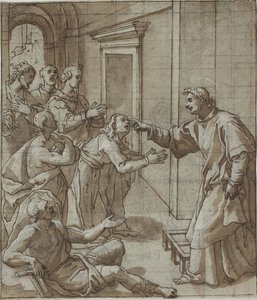 Der heilige Laurentius heilt die Blinden