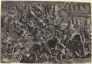 Die Trojaner schlagen die Griechen zurück von Giovanni Battista Scultori