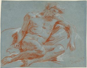 Ein sitzender männlicher Akt von Giovanni Battista Tiepolo