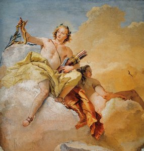 Apollo und Diana, aus dem Raum der olympischen Götter in der Foresteria (Gästehaus), 1757 von Giovanni Battista Tiepolo