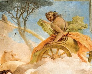 Detail von Armida, aus Armida entführt den schlafenden Rinaldo, aus dem Raum des Befreiten Jerusalem in der Palazzina