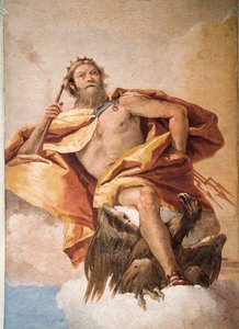 Jupiter der Donnerer mit Adler, aus dem Raum der Olympischen Götter in der Foresteria (Gästehaus) 1757