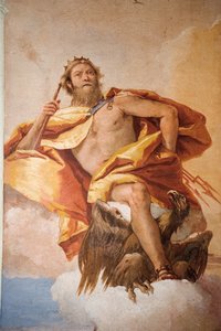 Jupiter der Donnerer mit Adler, aus dem Raum der olympischen Götter in der Foresteria (Gästehaus), 1757