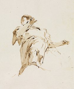 Männliche Figur von unten gesehen, ca. 1740er