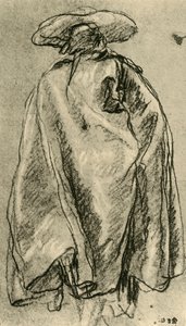 Mann in einem großen Mantel von hinten gesehen von Giovanni Battista Tiepolo