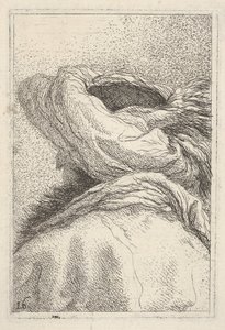Mann mit Turban, in Büstenlänge von hinten im Dreiviertelprofil dargestellt, ca. 1770