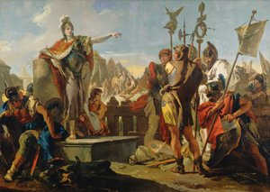 Königin Zenobia spricht zu ihren Soldaten von Giovanni Battista Tiepolo