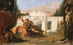 Rinaldo und Armida im Zaubergarten, von Carlo und Ubaldo belauscht von Giovanni Battista Tiepolo