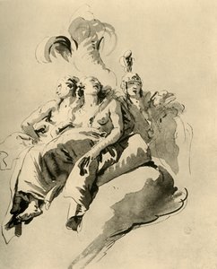Zwei junge Frauen und ein Soldat, Mitte 18. Jahrhundert, 1928