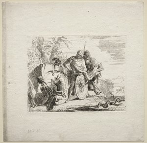 Verschiedene Kaprizen: Der junge Soldat und der Astrologe von Giovanni Battista Tiepolo