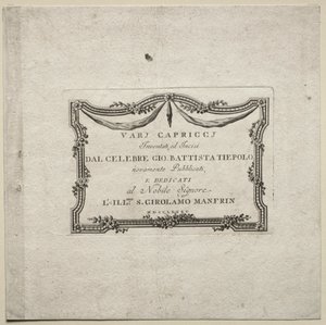 Verschiedene Kaprizen: Titelseite von Giovanni Battista Tiepolo