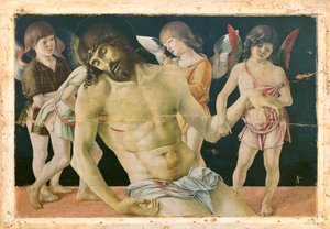 Der tote Christus, von Engeln gestützt, ca. 1475 von Giovanni Bellini