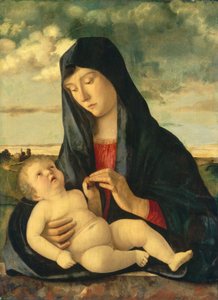 Madonna und Kind in einer Landschaft, ca. 1480-1485