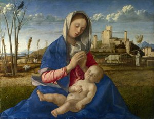 Madonna auf der Wiese (Madonna del Prato) von Giovanni Bellini