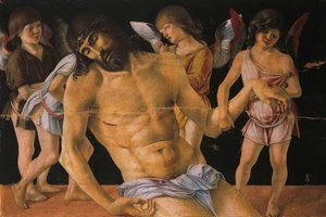 Pietà oder Toter Christus von Engeln unterstützt, ca. 1474 von Giovanni Bellini