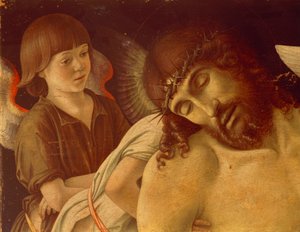 Pietà oder toter Christus von Engeln unterstützt (Detail) von Giovanni Bellini