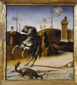 Sankt Georg tötet den Drachen von Giovanni Bellini