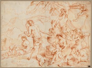 Bacchanal vor einem Herm, frühe 1660er Jahre von Giovanni Benedetto (1609 64) Castiglione