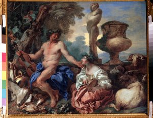Pastorale Szene. Faun und Schäferin