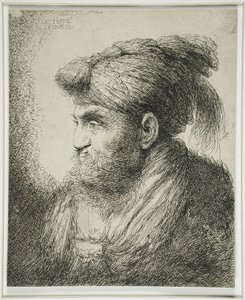 Bärtiger Mann mit Turban, 1647-51 von Giovanni Benedetto Castiglione
