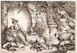 Circe verwandelt die Männer des Odysseus in Bestien