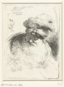 Kopf eines alten Mannes mit Mütze von Giovanni Benedetto Castiglione
