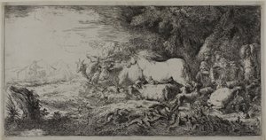 Noah und die Tiere betreten die Arche